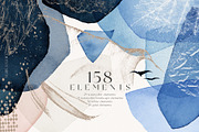 Abstract Navy Blue Watercolor Shapes, a Texture Graphic by Veris Studio (Thumbnail 19 of 21)