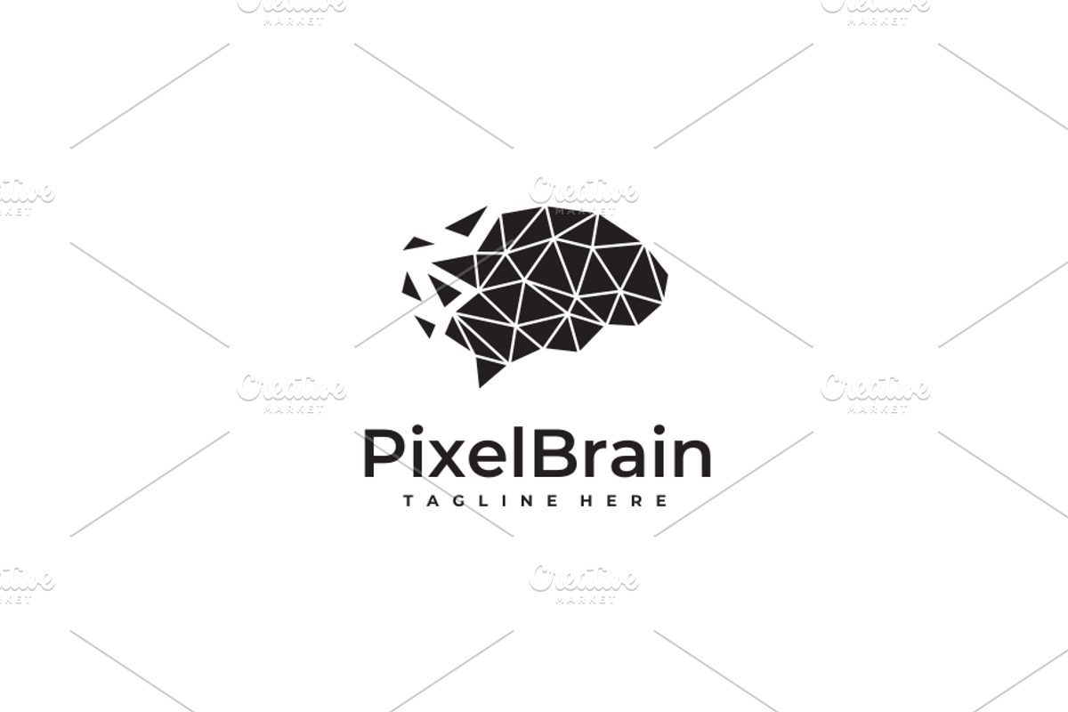 Pixel Brain Logo Template, a Branding & Logo Template by yopie (Photo 3 of 3)