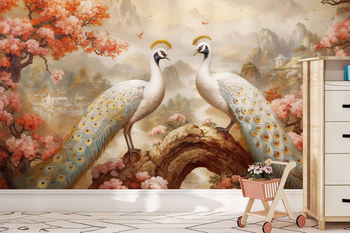 Japanese Ukiyo-e Peacock, a Wallpaper Graphic by Muzi pear studio (Photo 11 of 12)