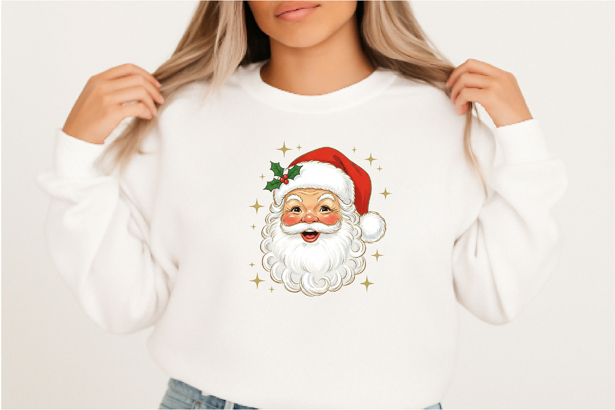 Retro Santa Claus Glitter Christmas, an Illustration by DreamArtGraphic (Photo 2 of 5)
