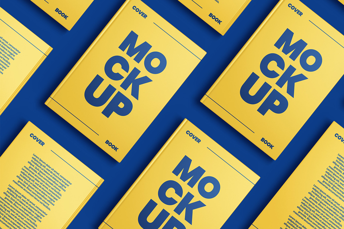 8 Book Cover Mockup Set, a Print Template by Graphic Bird (Photo 3 of 11)