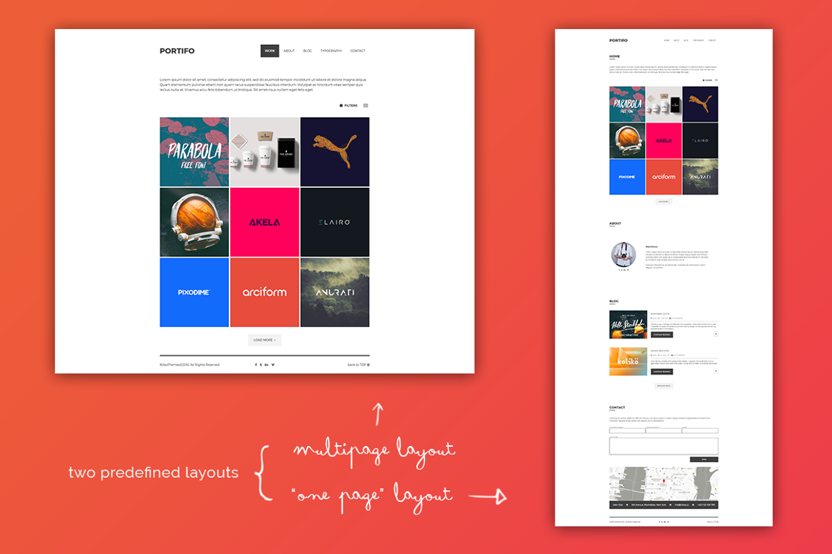 Portifo - portfolio WordPress theme, a WordPress Template by NiteoThemes (Photo 2 of 6)