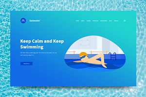 Swimming Web Header PSD Vector