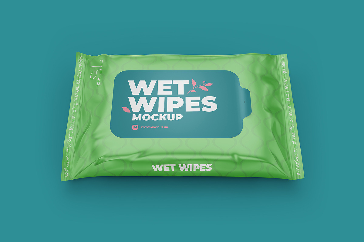 Wet wipes mockup. Half side view, a Packaging Mockup by easymock (Photo 7 of 7)