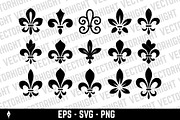 Fleur-de-lis icons., an Object Illustration by Vectorhight (Thumbnail 4 of 4)