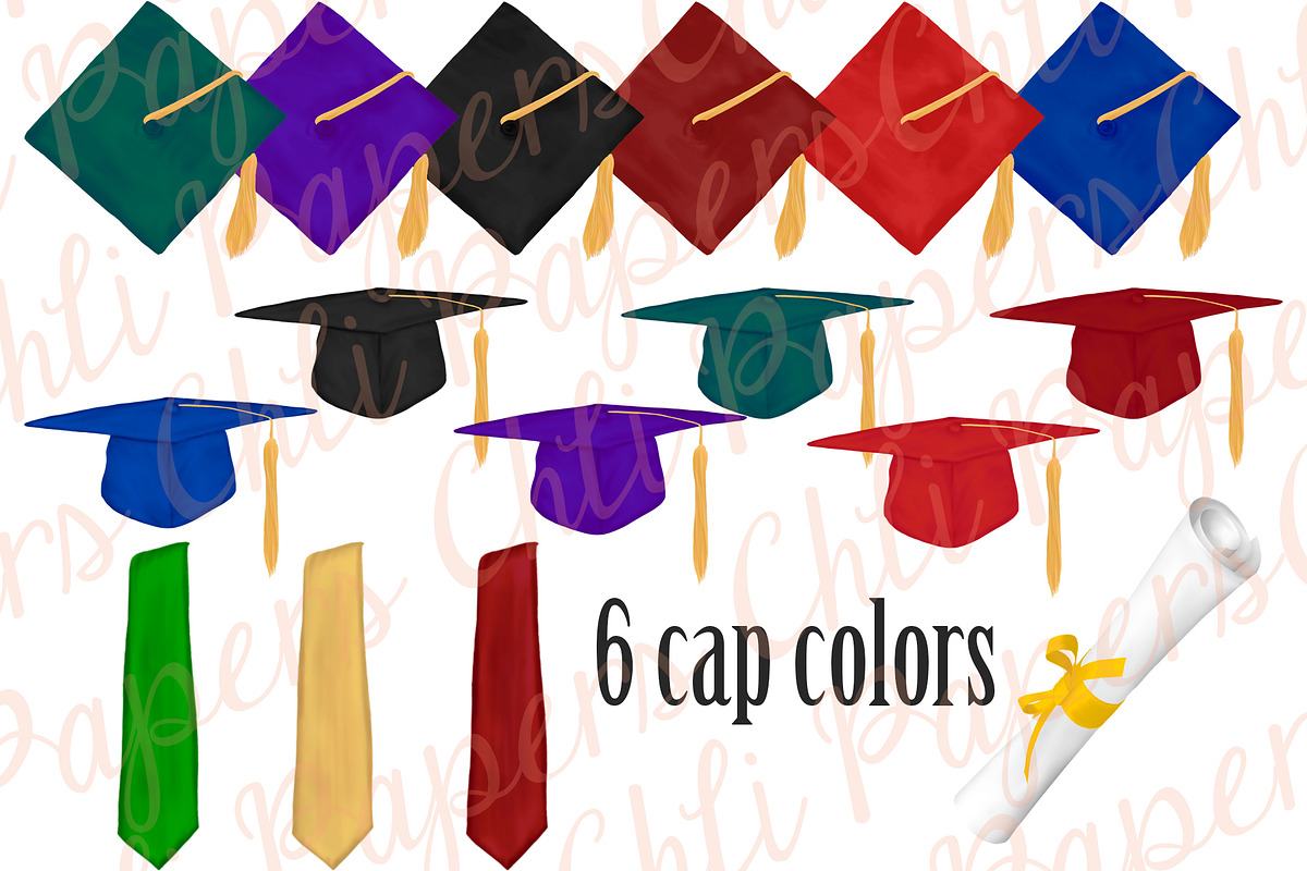 Graduation Clipart,Graduation gowns, an Illustration by chilipapers (Photo 5 of 6)