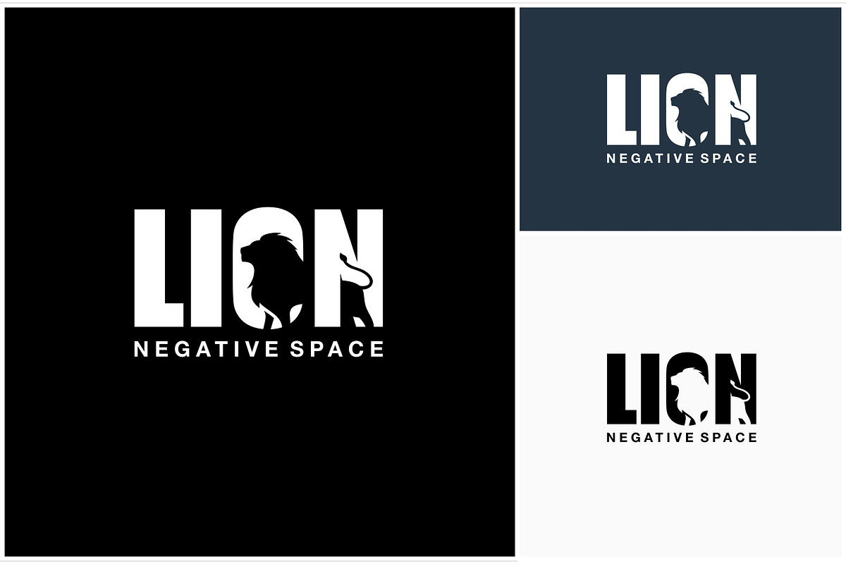 Lion Negative Space Text Logo, a Branding & Logo Template by ika trisiana (Photo 1 of 2)