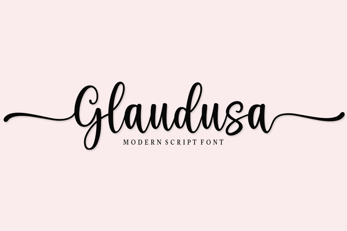Glaudusa, a Script Font by Bosstype Studio (Photo 1 of 8)