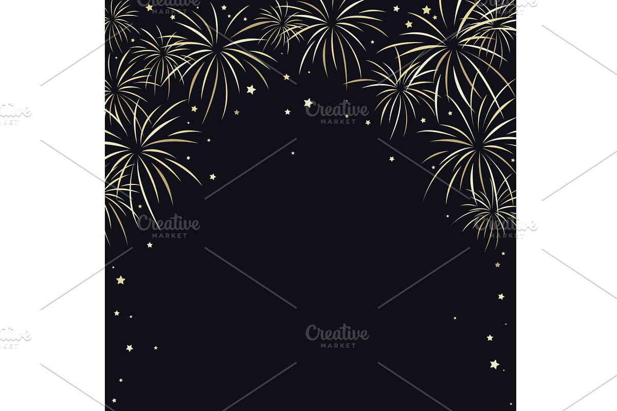 Fireworks explosion isolated frame, an Object Illustration by Toltemara