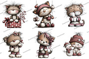 Funny Christmas Cats Clipart, an Illustration by DreamArtGraphic (Thumbnail 2 of 5)