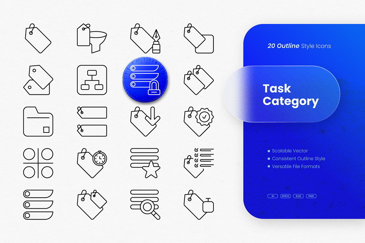 Task Category Outline Icons, an Outline Icon by cidcud_graphic (Photo 1 of 3)