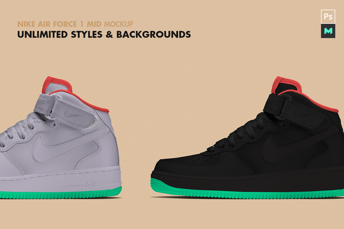 NIKE AIR FORCE 1 Mid | Mockup, an Apparel Mockup by MockupsPro (Photo 2 of 4)