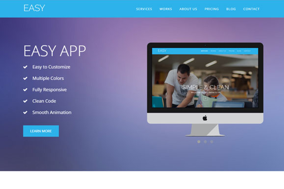 Easy - One page Landing Page, a Bootstrap Template by romel.panahon (Photo 4 of 5)