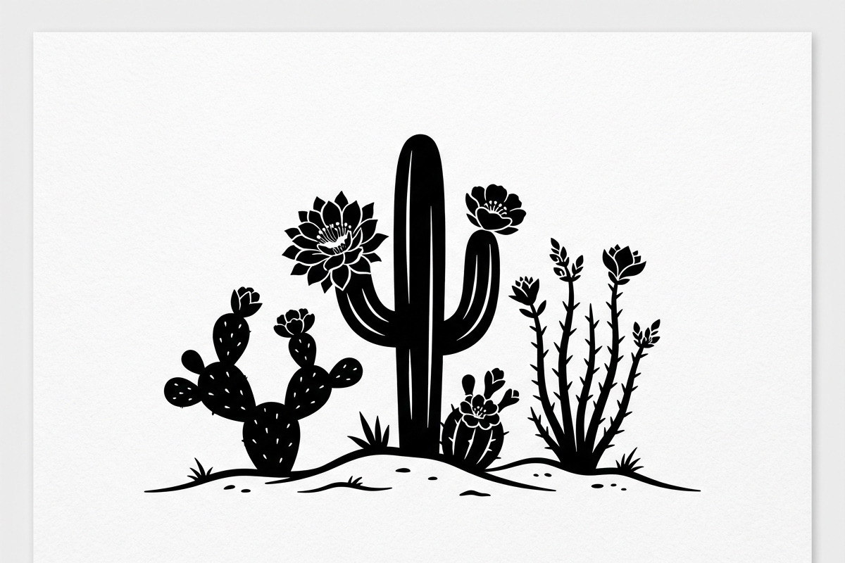 60 Desert Cactus Floral Silhouette, a Seasonal Illustration by Amazin_art (Photo 24 of 34)