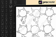 Procreate Chibi Girl Animal Stamps 2, a Brush Add-On by DrawingStoryShop (Thumbnail 5 of 6)