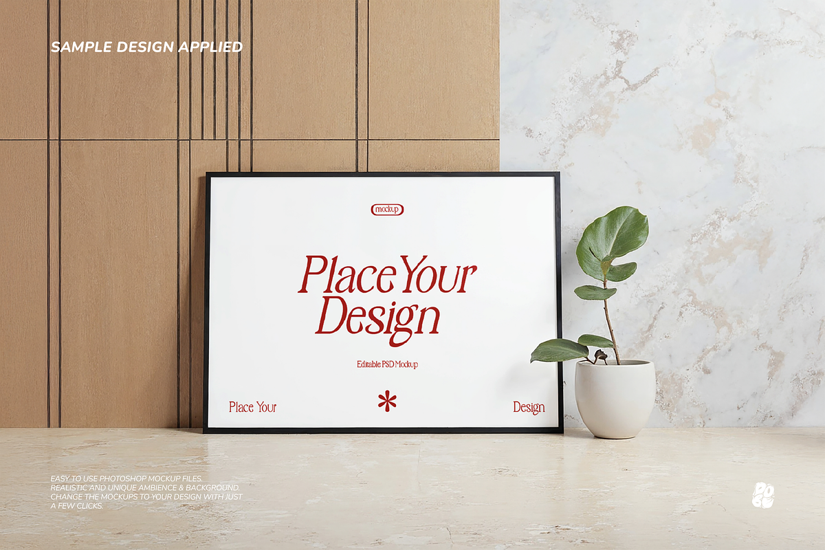 Minimalist Black Frame Mockup Vol 1, a Household Mockup by DOBE Studio (Photo 4 of 10)