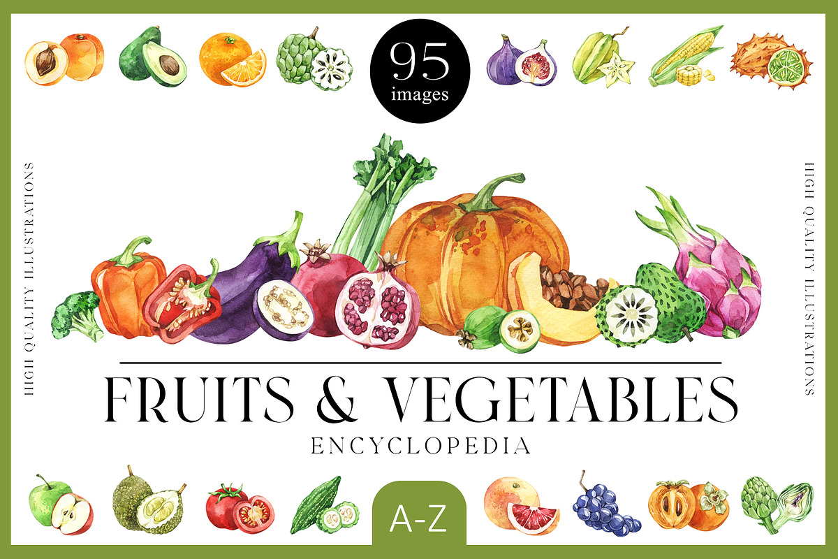 Fruits and Vegetables Encyclopedia, a Food Illustration by Anastezia Luneva (Photo 1 of 9)