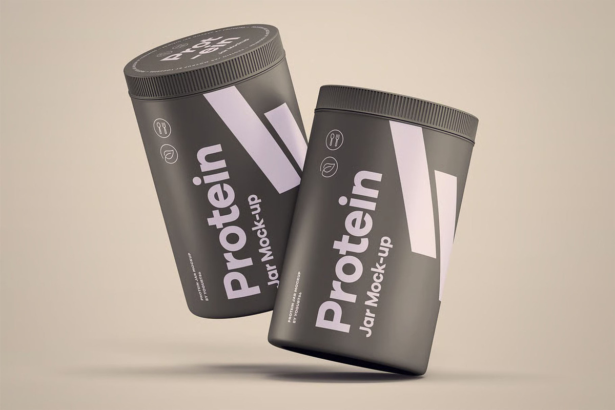 Protein Tall Jar Mock-up, a Packaging Mockup by zippypixelstudio (Photo 12 of 12)