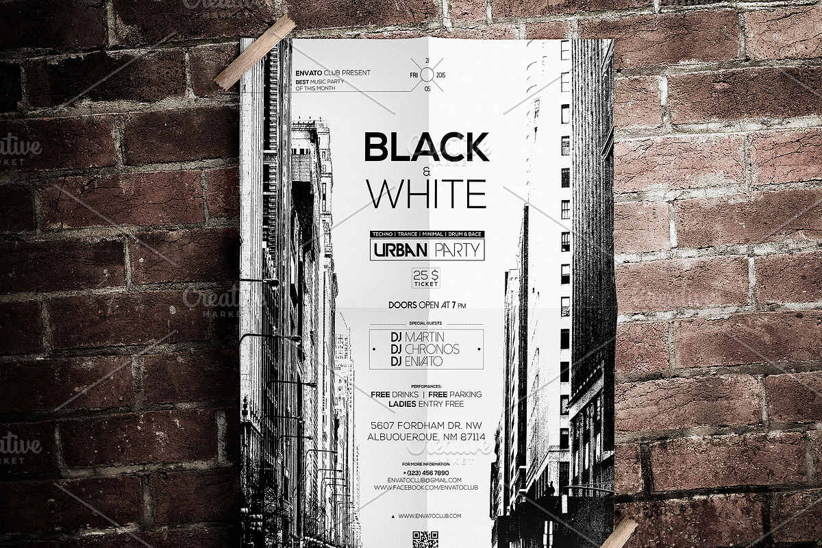Grunge Poster Mockup, a Print Template by CREATIVE DUDE (Photo 1 of 5)