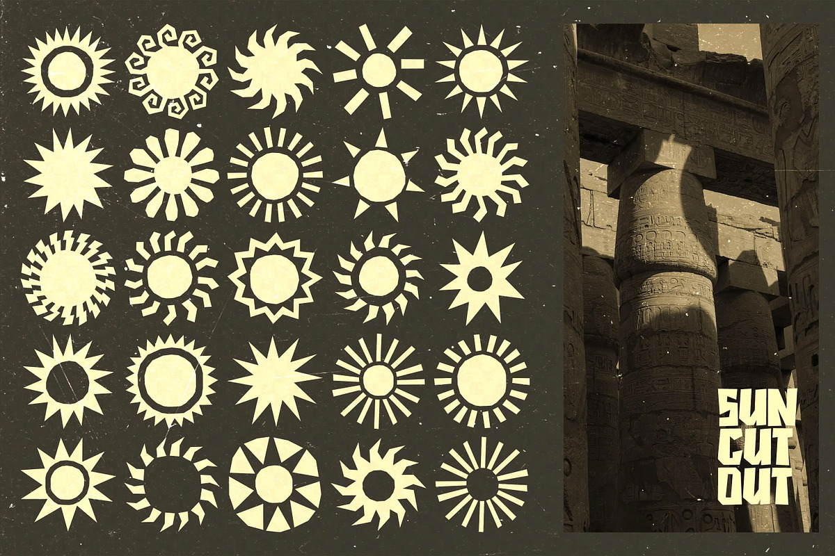Sun Cut Out Vector Pack, a Solid Icon by Tekuni (Photo 4 of 10)