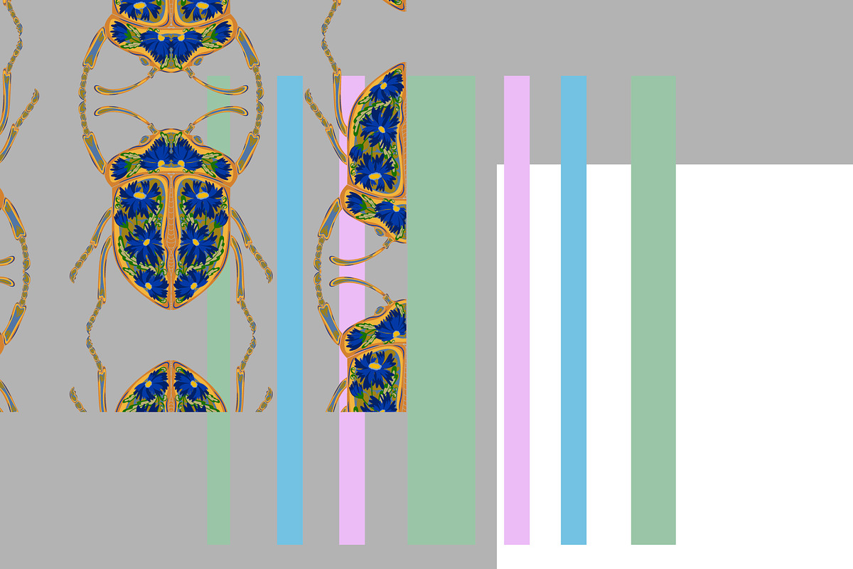 Cornflower Beetle Seamless Vector, a Pattern Graphic by NayaChu (Photo 7 of 9)