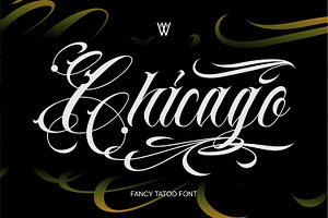 Chicago Script Tattoo Font, a Script Font by WhymoreArt