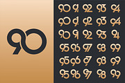 creative number 90 to 99 logo design, a Branding & Logo Template by BARONSTD (Thumbnail 2 of 3)