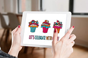 Let's Celebrate With Cake!, an Illustration by Tazi Design (Thumbnail 2 of 3)