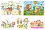 Family clipart set life scene bundle, a Healthcare Illustration by Bubert Art (Thumbnail 4 of 7)