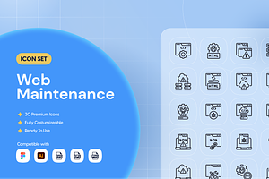 Web Maintenance Icon Set, an Icon by Nathaya Studio