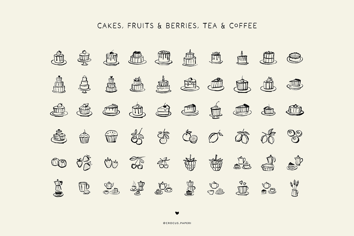 BAKERY line art illustrations, a Food Illustration by Crocus Paperi (Photo 4 of 5)
