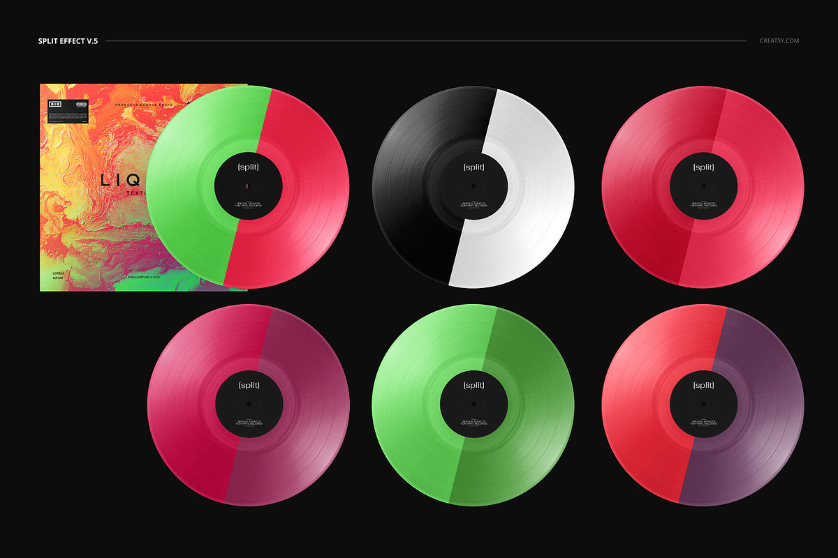 Vinyl Record & Cover Mockup Set, a Merchandise Mockup by creatsy5 (Photo 38 of 54)