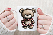 Watercolor Christmas Teddy Bear Clip, an Animal Illustration by Sublimation Artist (Thumbnail 5 of 6)