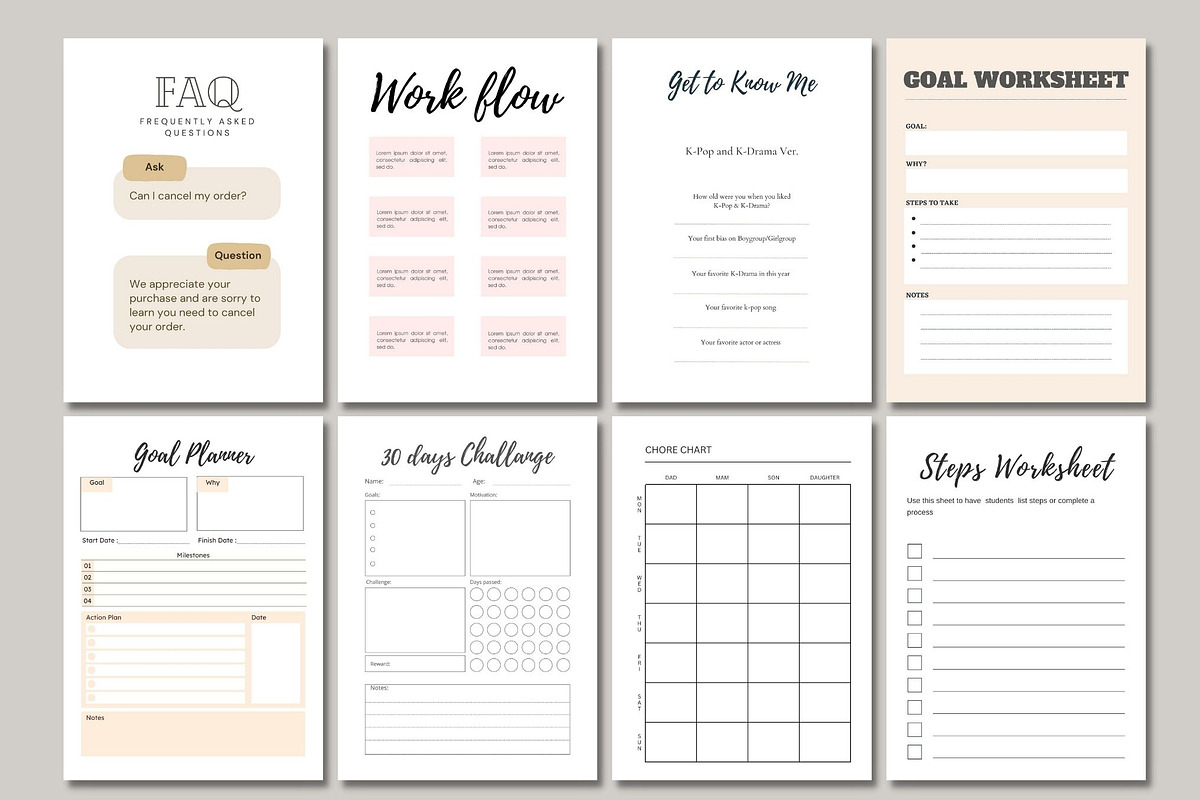 Ecourse Workbook& ebook Canva Templa, a Magazine Template by iloveTemplate (Photo 7 of 8)