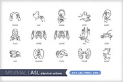 Minimal American Sign Language (ASL), an Outline Icon by Picture Window (Thumbnail 9 of 26)
