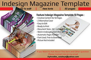Indesign Magazine Template 50 Pages