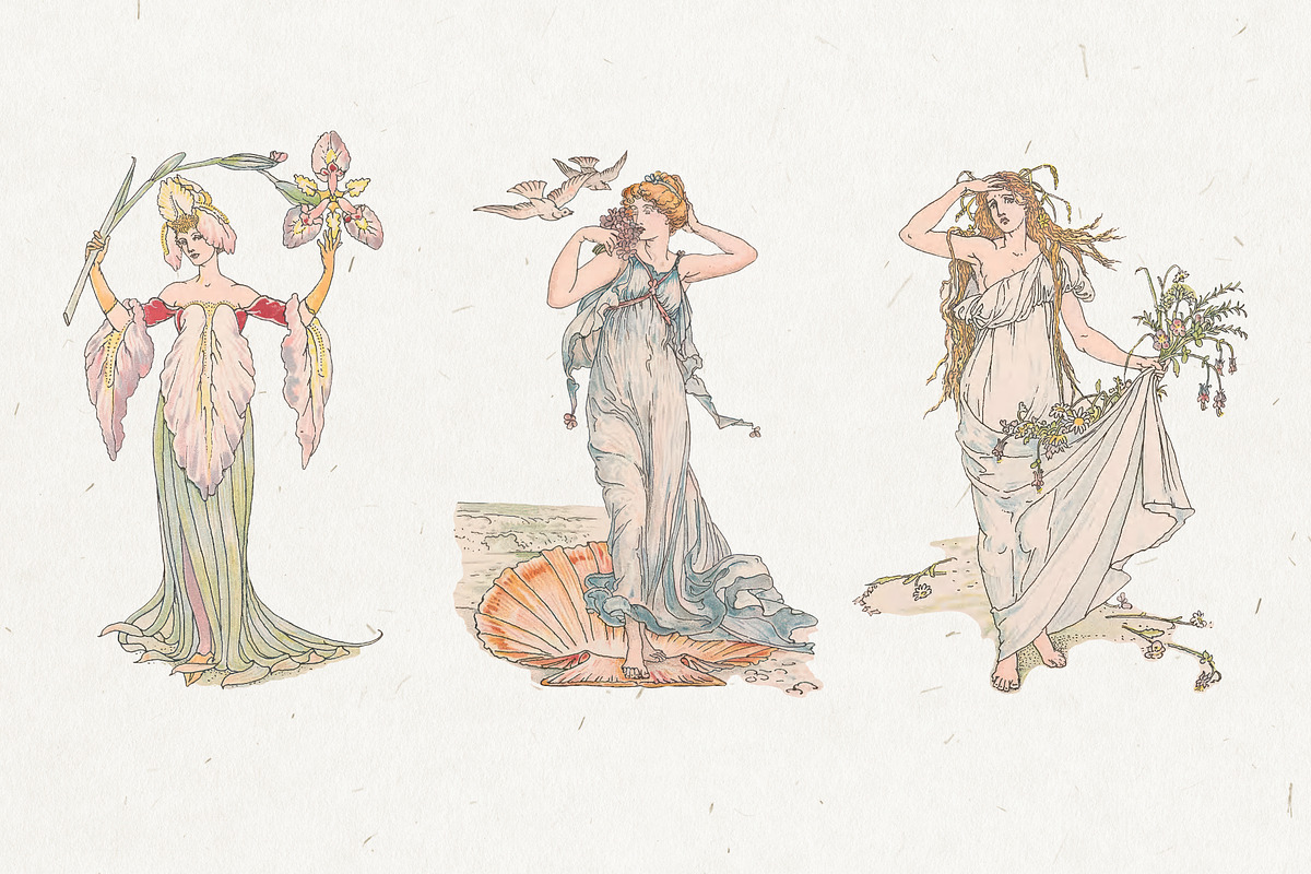 Vintage Floral Women in Art Nouveau, a Person Illustration by Patterns for Dessert (Photo 2 of 9)