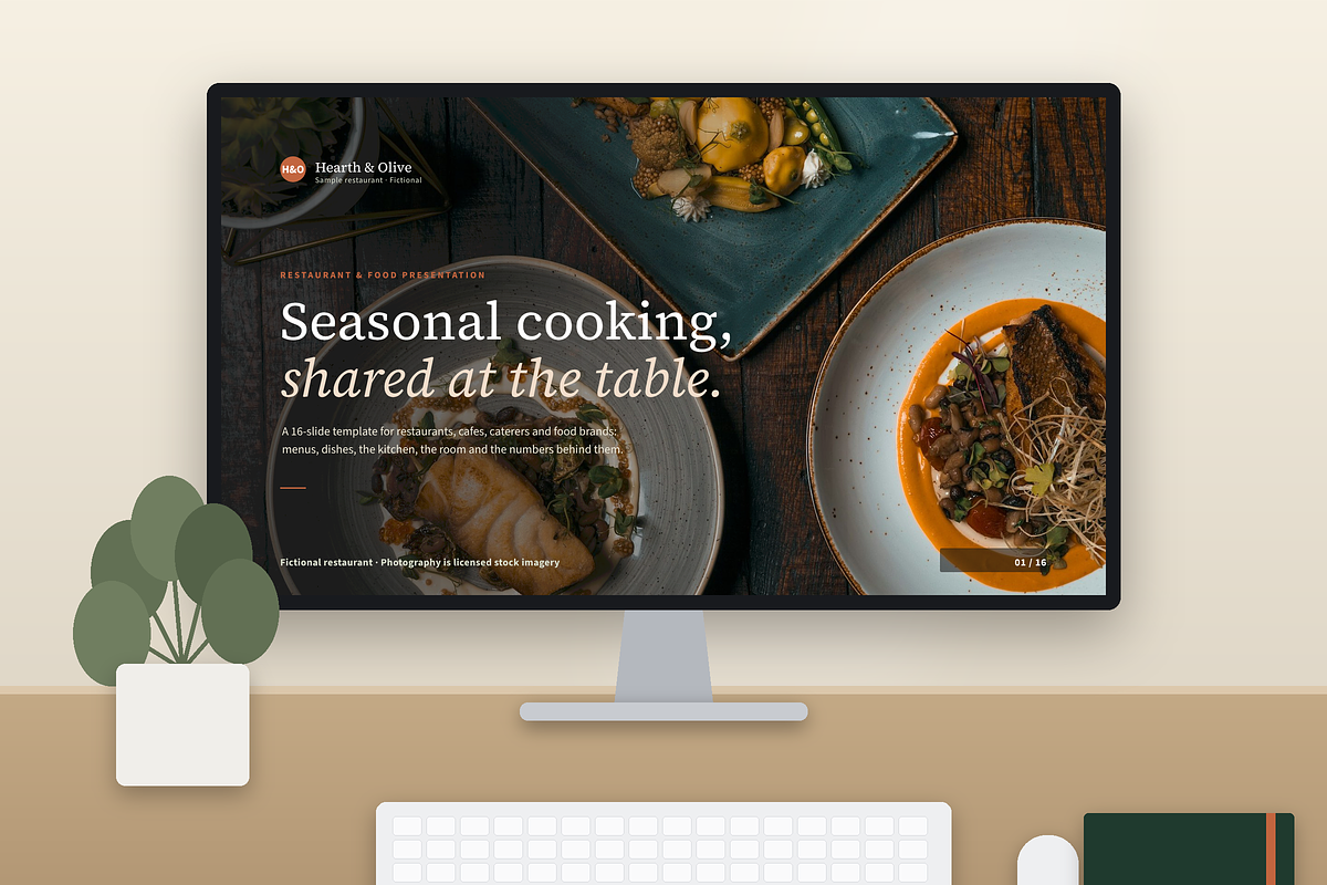 Restaurant & Food Presentation, a Presentation Template by novexora (Photo 1 of 5)