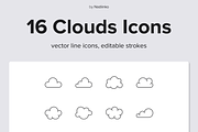 Clouds Line Icons, an Outline Icon by Nadiinko (Thumbnail 1 of 2)