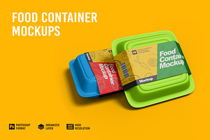 Food Containers Mockup