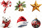 Watercolor Christmas Clipart Bundle, an Illustration by Black Bird Studio (Thumbnail 3 of 6)