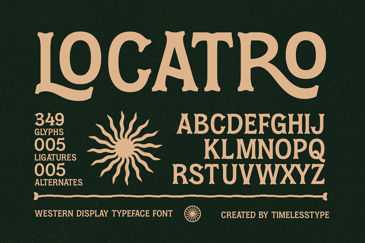 Locatro Western Display Serif, a Serif Font by timelesstype.co (Photo 1 of 15)