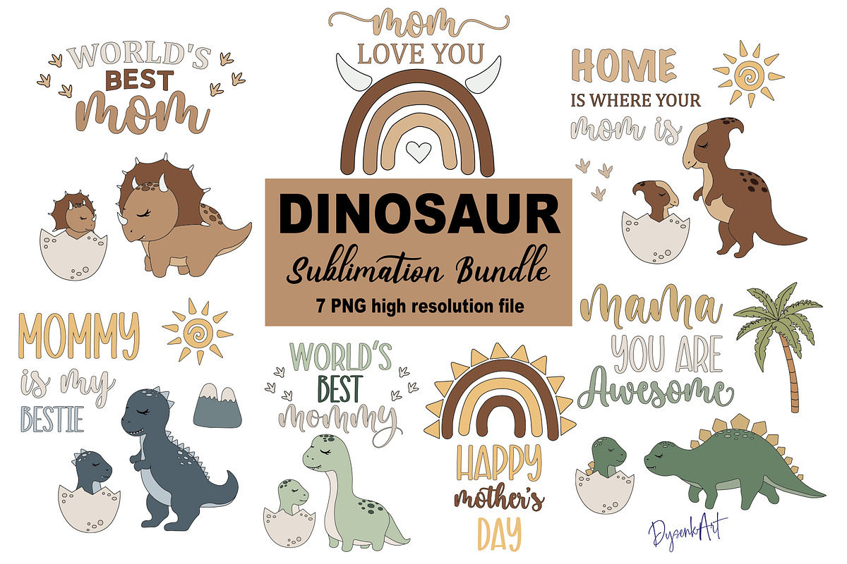Dinosaur PNG Sublimation, an Object Graphic by DysenkaArt (Photo 1 of 2)