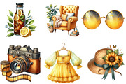 Cozy Yellow Summer Clipart, an Illustration by Pixels.Craft (Thumbnail 3 of 10)