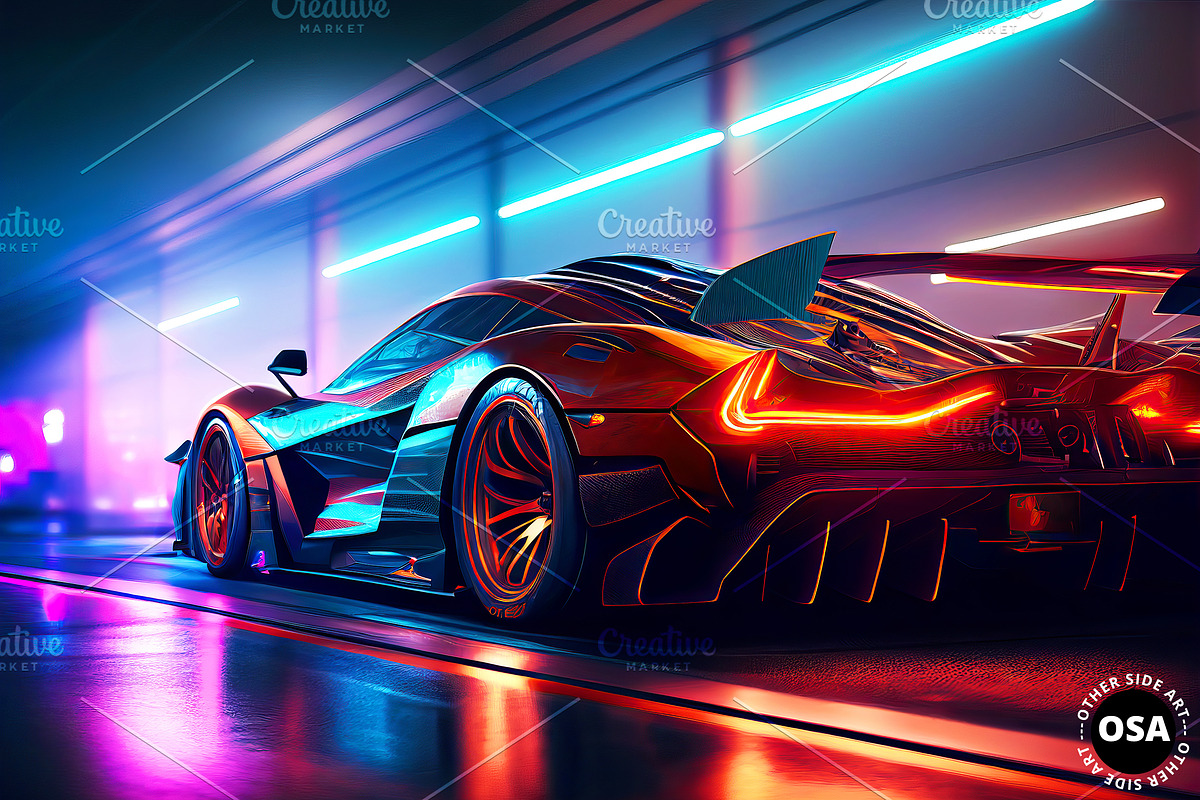 Supercar in the City Illustration, a Wallpaper Graphic by Other Side Art (Photo 4 of 8)