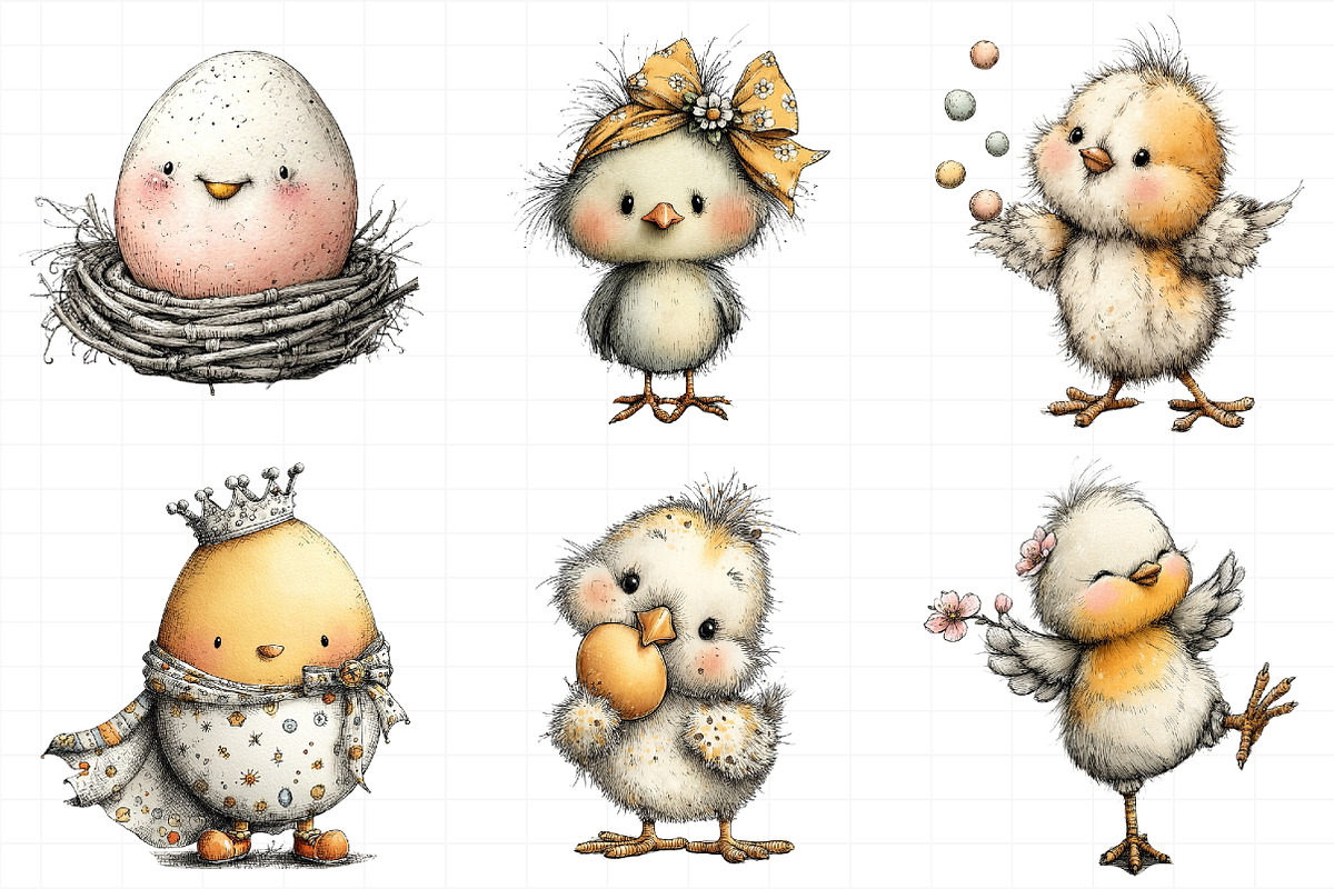 Funny Pink Easter Chick Clipart, an Illustration by Daily.Designs (Photo 6 of 8)