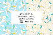 Colorful Orchid Floral Pattern, a Pattern Graphic by StudioGlouna (Thumbnail 1 of 9)