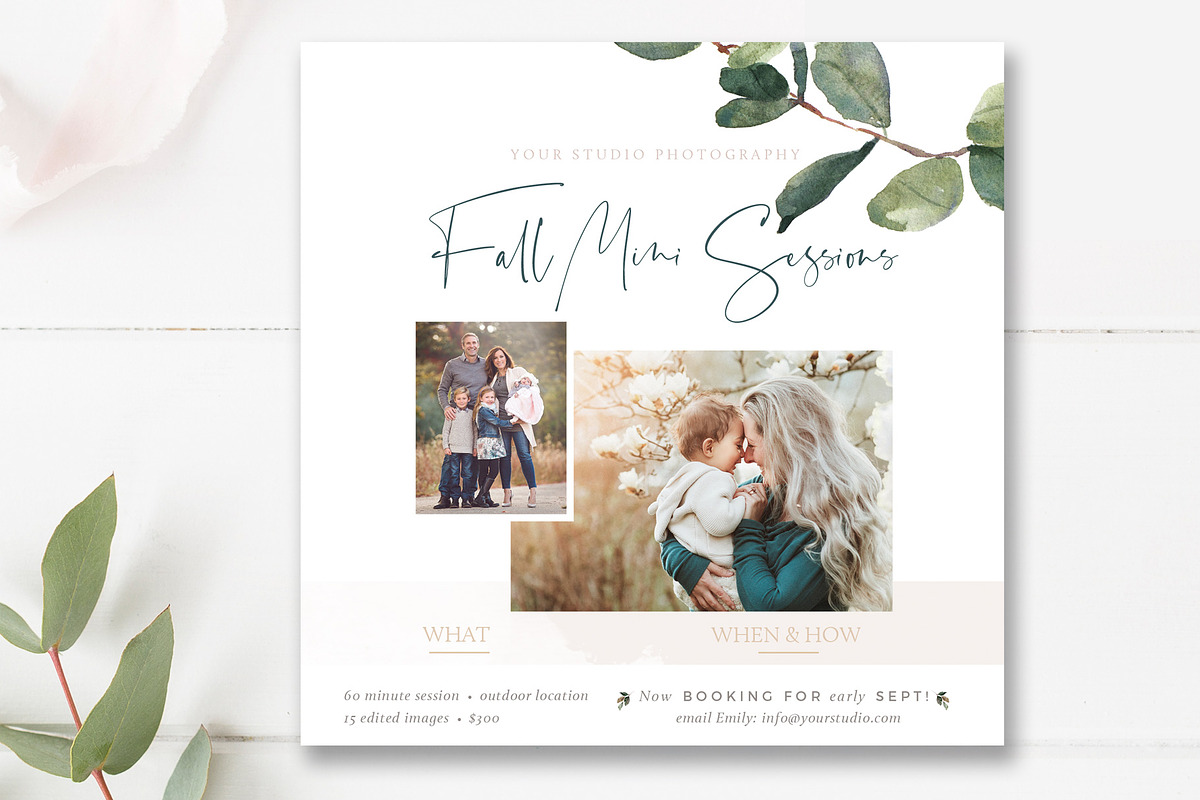 Fall Mini Session Marketing Board, a Flyer Template by By Stephanie Design