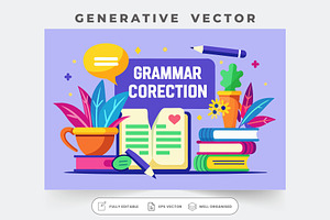 An artistic display of grammar corre, a Graphic by Iftikhar Alam