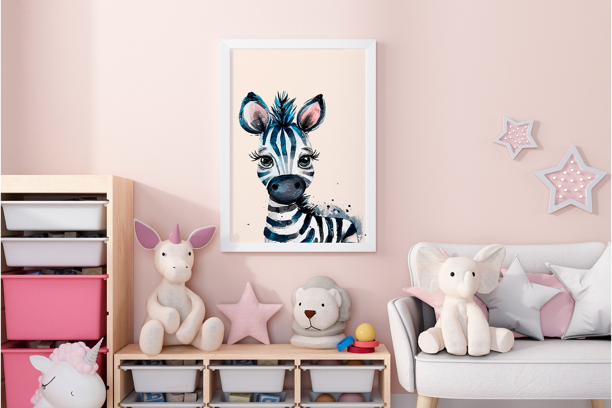 Watercolor zebra clipart, an Illustration by Idressart (Photo 6 of 10)